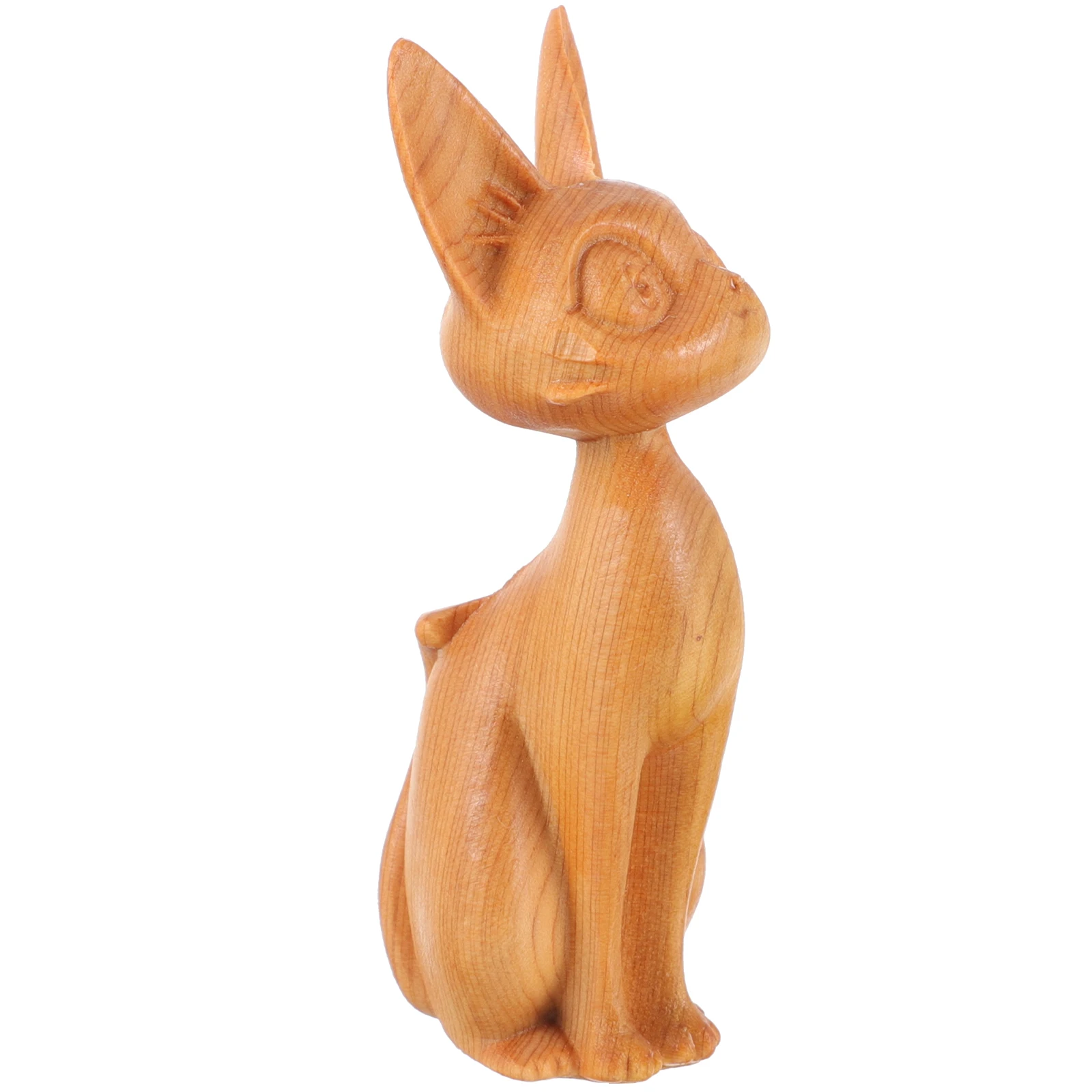 

Wooden Car Decoration Lovely Small Home Decor Desktop Ornament Retro Animal Statue Wood Craft Mini Cat Statue Vehicle Mounted