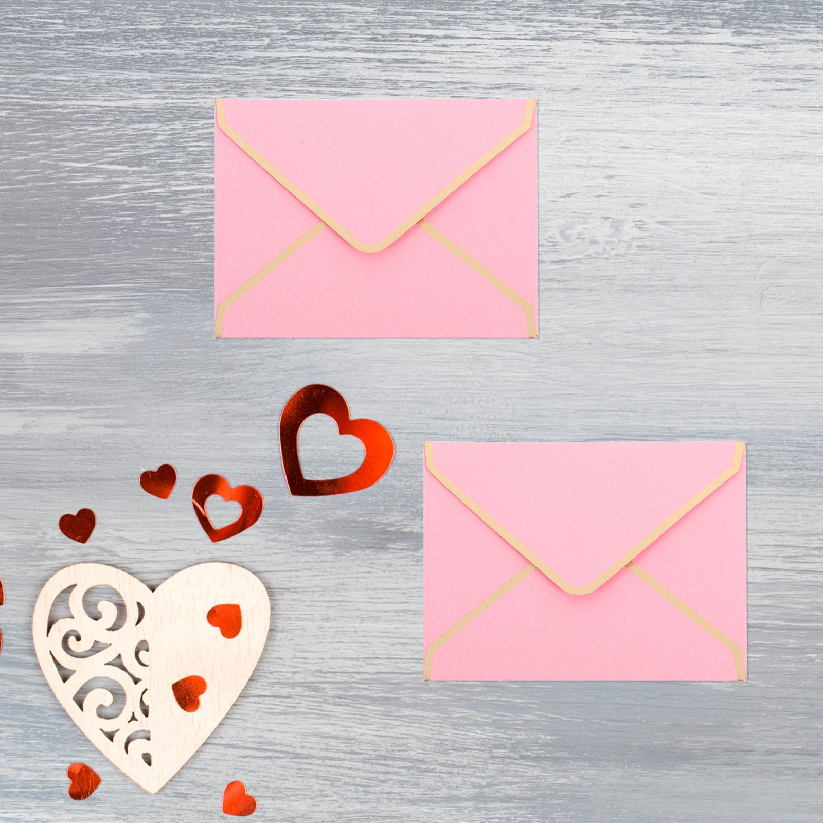 

50Pcs Gold Trim Invitation Envelopes Elegant Decorative Multi-Function Compact Wedding Greeting Card Envelopes