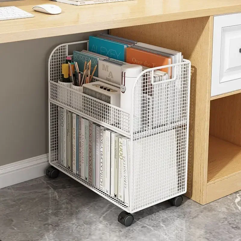 Storage cabinet,small bookshelf next to the desk,book storage shelf, floor-to-ceiling bookcase,wheeled mobile cart