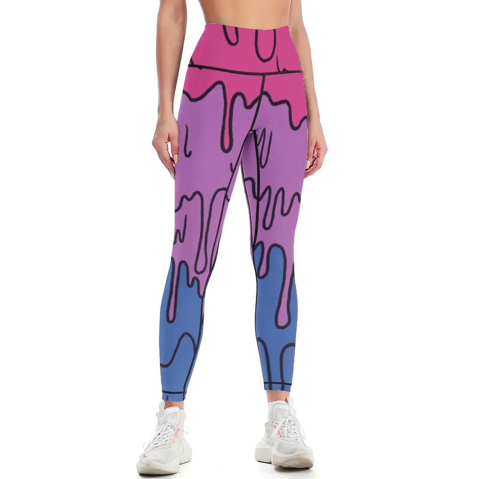 

Pastel Kawaii Melting Bisexual Pride LGBTQ Design Leggings gym top Sports pants for Sports female Womens Leggings