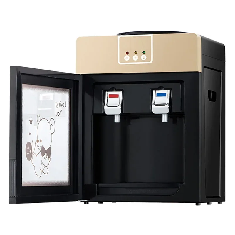 #￥Water Dispenser Ice Hot Desktop Cooling Hot Home Dormitory Mini Small Energy-saving Glass Ice Warm Water Dispenser