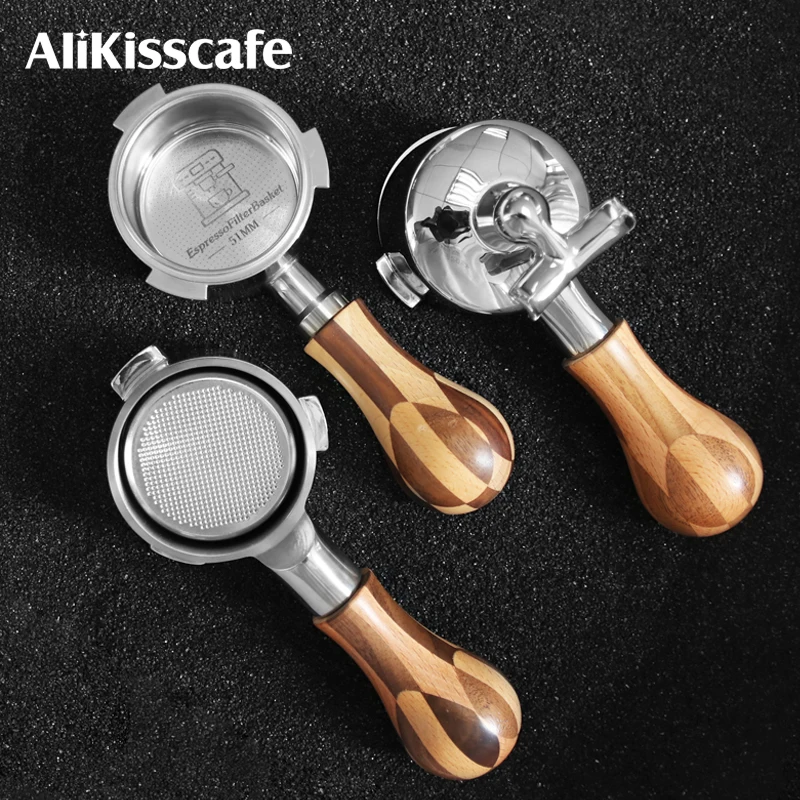 51mm café bottomless portátil bico duplo para delonghi 685 9335 220 homix oster máquina de café expresso barista ferramentas acessórios