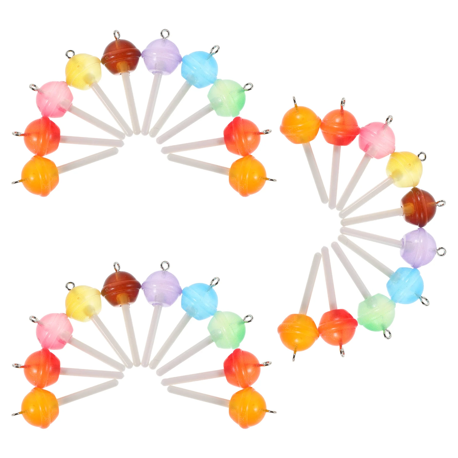 

30pcs Lollipop Charms Transparent Resin Candy Pendant Keychain Earring Bracelet Necklace Diy Craft Jewelry Making Mini Food
