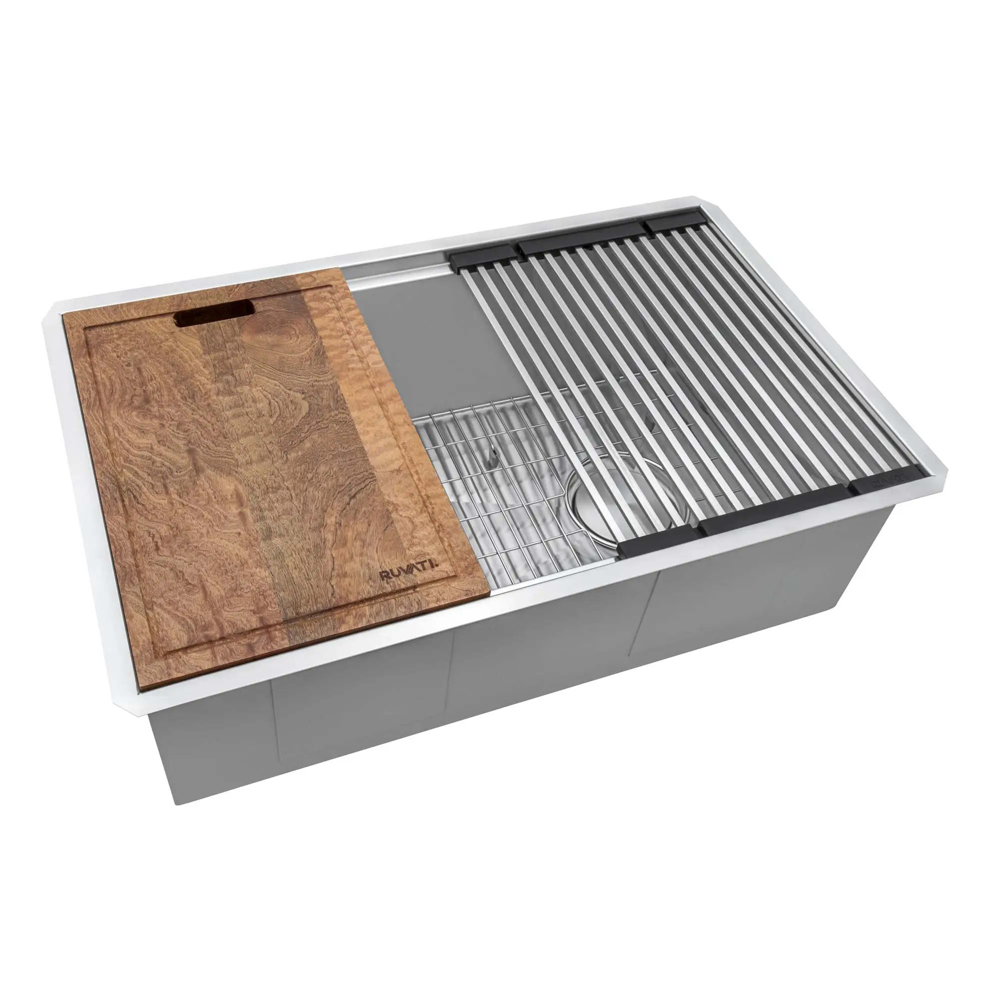 33-in 16-Gauge Offset-Drain Undermount Workstation Sink - RVH8591