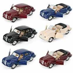 Modelo de coche Vintage Cabriolet de aleación fundida a presión, réplica de vehículo en miniatura para colección, regalos decorativos para niños, 1:32