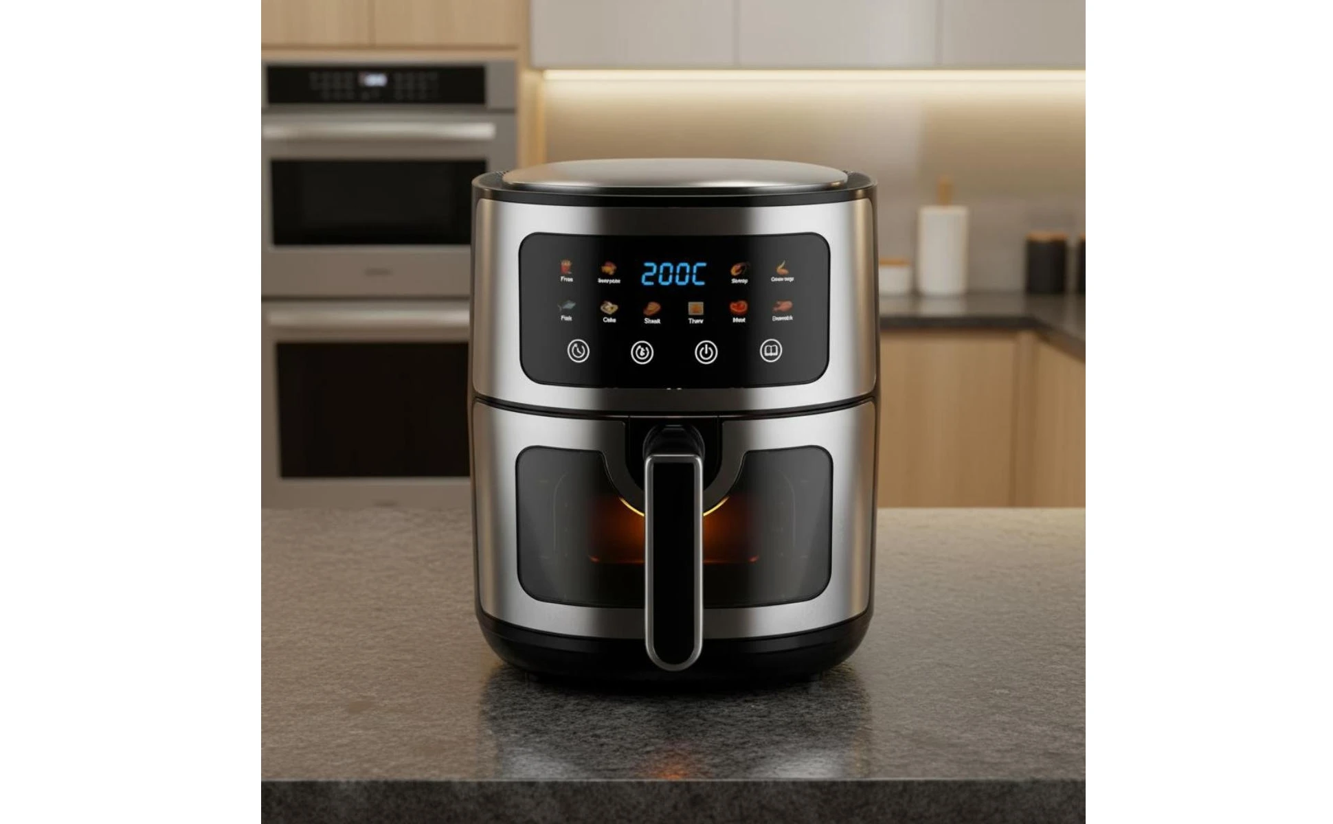 6 L Air Fryer Viewing Window Digital Fryer Countertop Cooker Temperature Display Kitchen Appliance Press Controls 6 L Air Fryer Viewing Window Digital Fryer Countertop Cooker Temperature Display Kitchen Appliance Press Controls