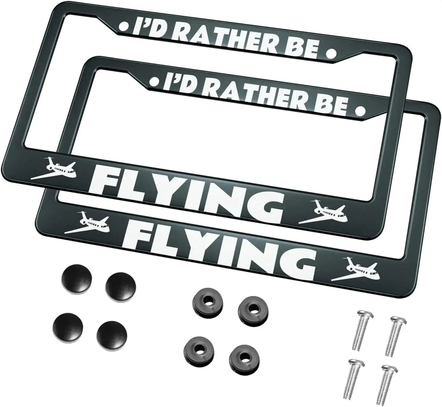 

Airplanes Flying Pattern License Plate Frame 2 Pack License Plate Holder with 2 Holes Car Tag Frame for Women Men US Vehicles