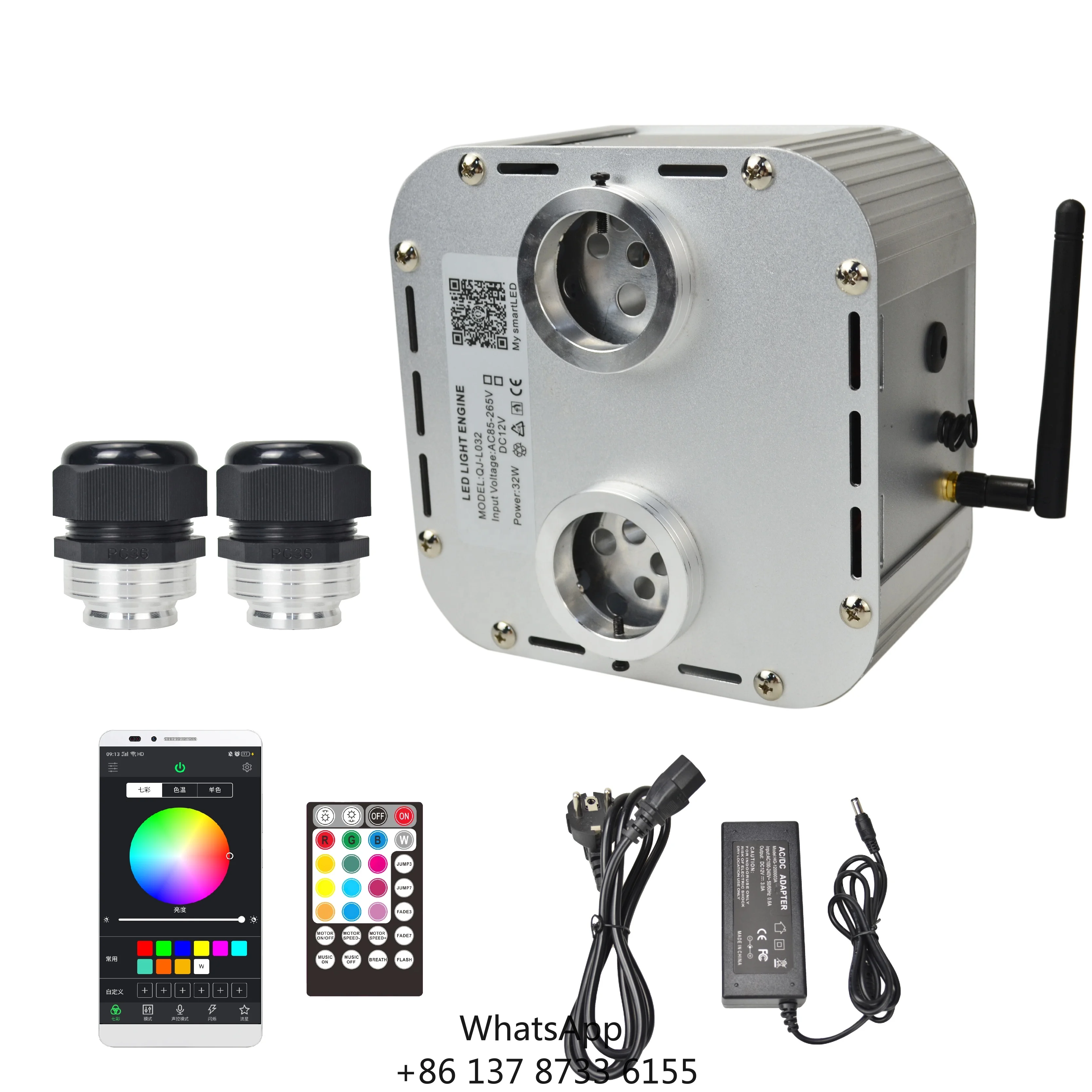 

JKG 32W RGBW Twinkle W/ Music Effect Star Ceiling Sky Light With Double Connector Optical Fiber Starlight Headliner Kit