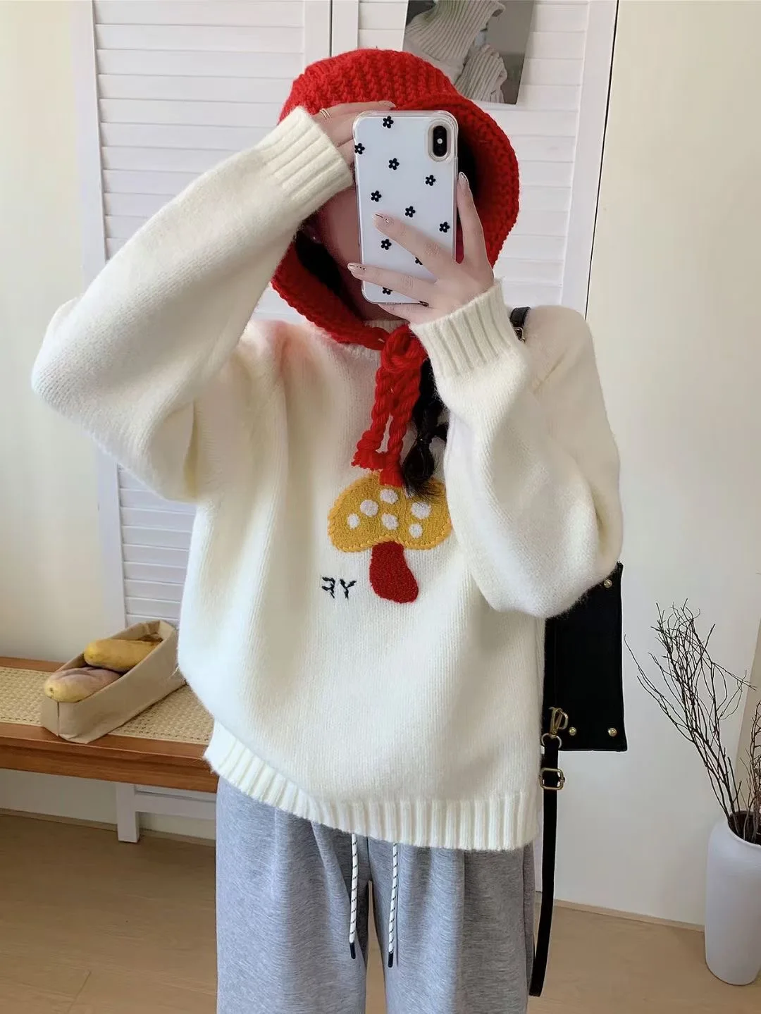 الأزرق الكرتون التطريز Thiened هوديي المرأة الخريف الشتاء جديد Sle الراقية تنوعا محبوك سترة تخفيف غير رسمي