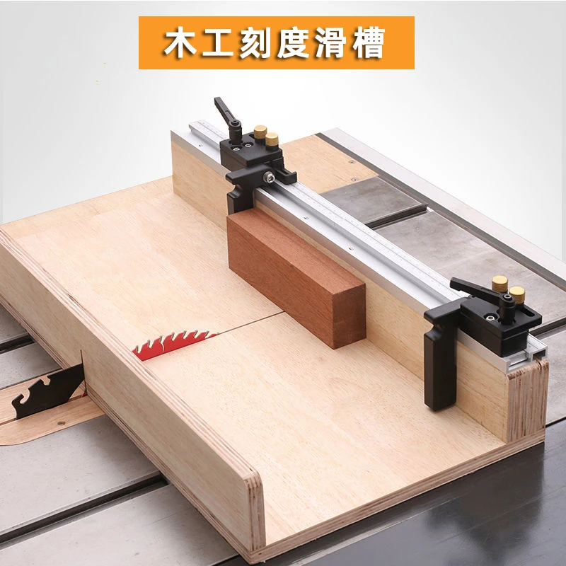 Chute with scale universal, slide ruler woodworking tool