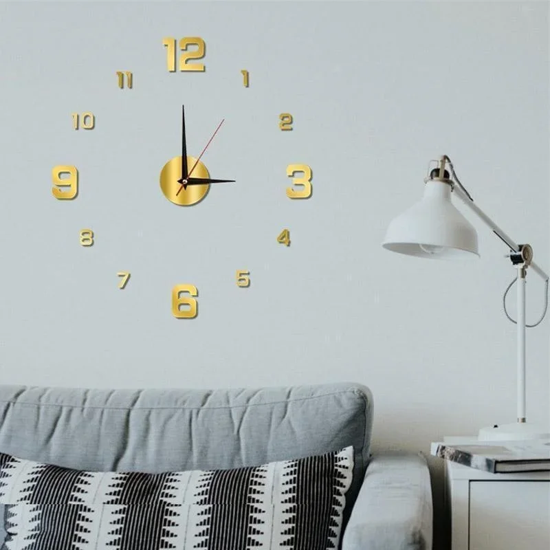 3D Wall Clock Luminous Frameless Wall Clocks DIY Digital Clock Wall Stickers Silent Clock for Office Wall Decor Study view 5