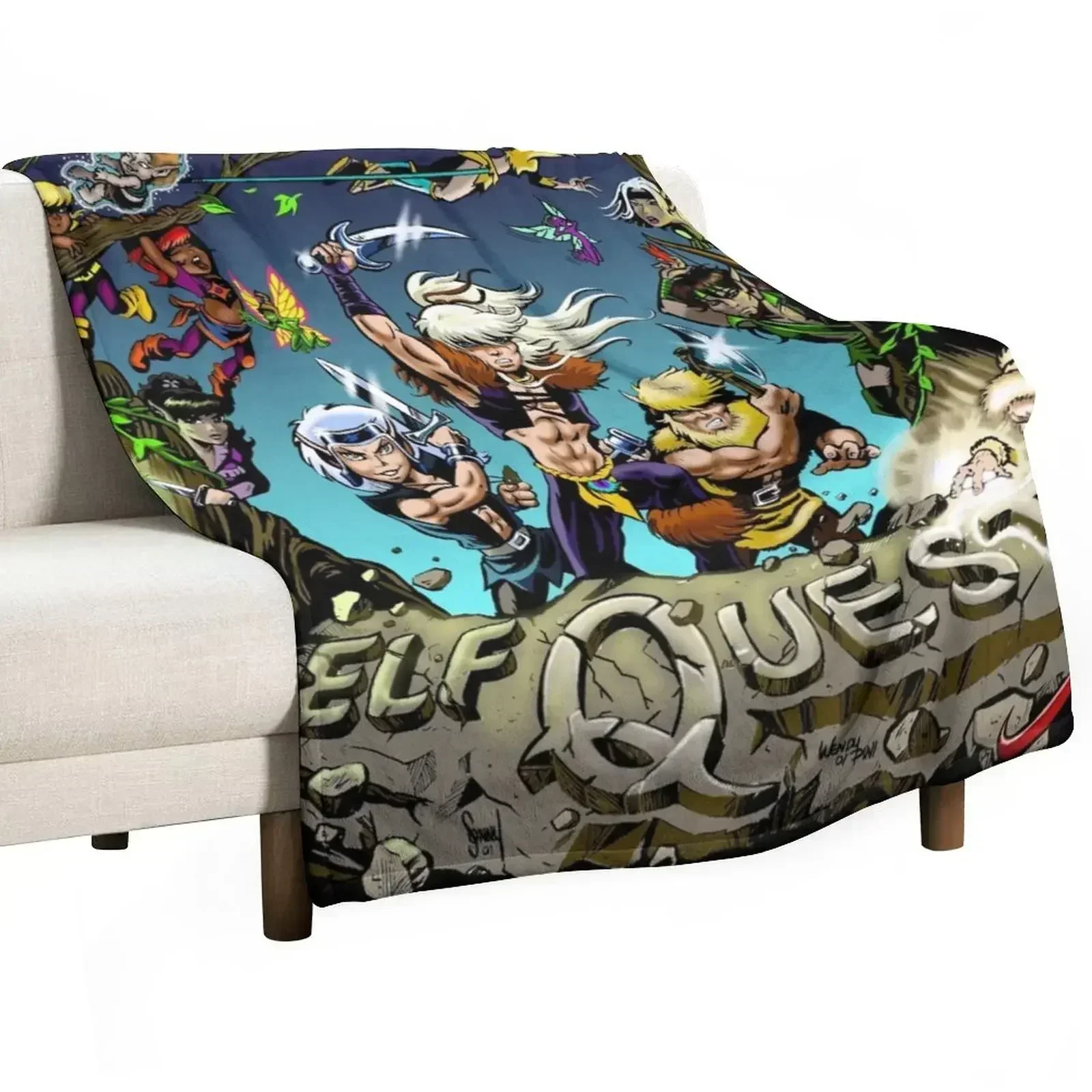 ElfQuest Adventure Throw Blanket Large sofa bed Luxury cosplay anime Blankets