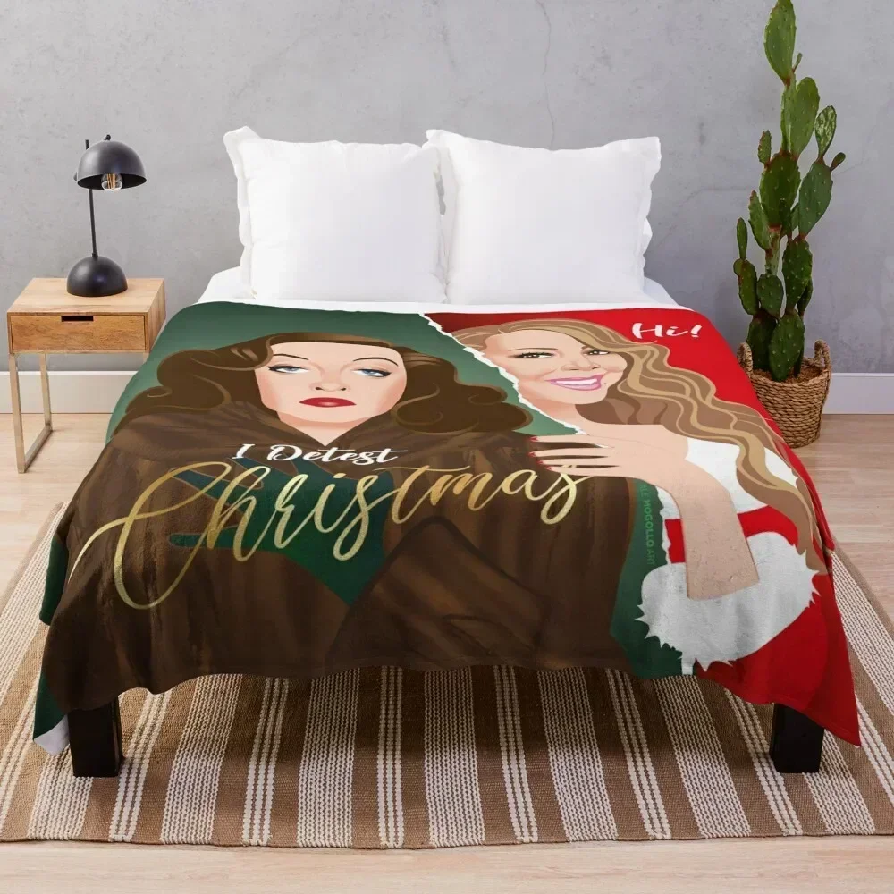 

Detest Christmas Throw Blanket Warm Accent Blanket for Living Room Decoration