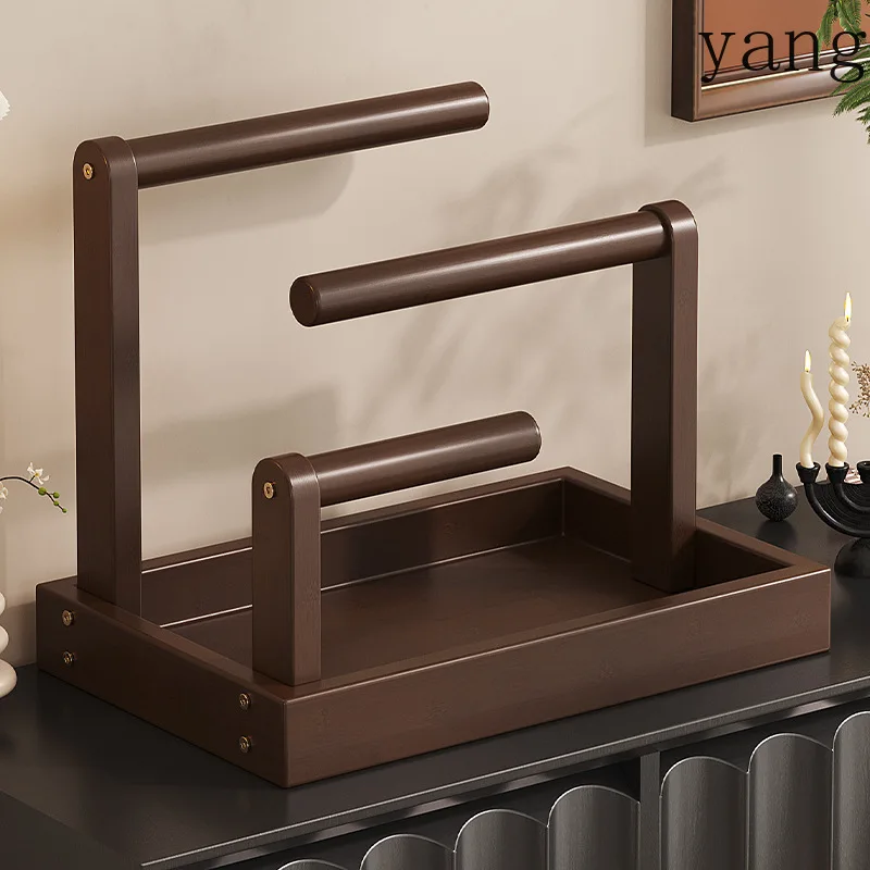 YJQ Nanzhu Bracelet Shelf Home Jewelry Cultural Play Storage Box Hanging Buddha Bead Crystal Bracelet Display Tray