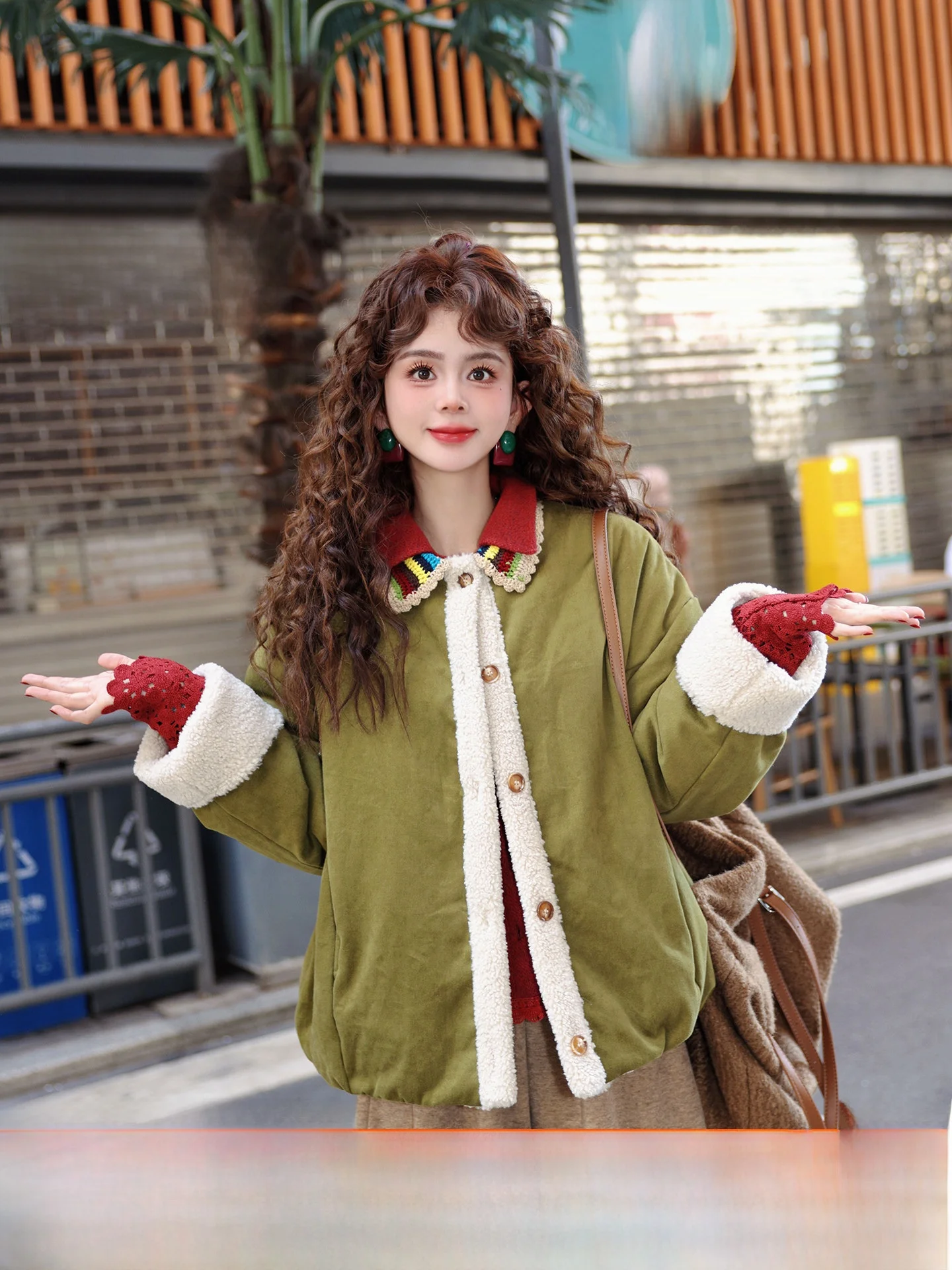 

Зимнее пальто Chen Jiajie для женщин, свободного кроя, из хлопка, с винтажным воротником, длинное, с утепленной хлопковой подкладкой