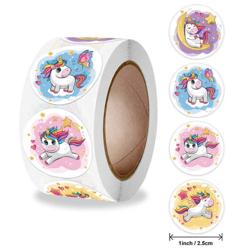 子供のための教師の報酬ユニコーンステッカー,学生ゲーム,おもちゃ,文房具,ギフト,装飾,100〜500個