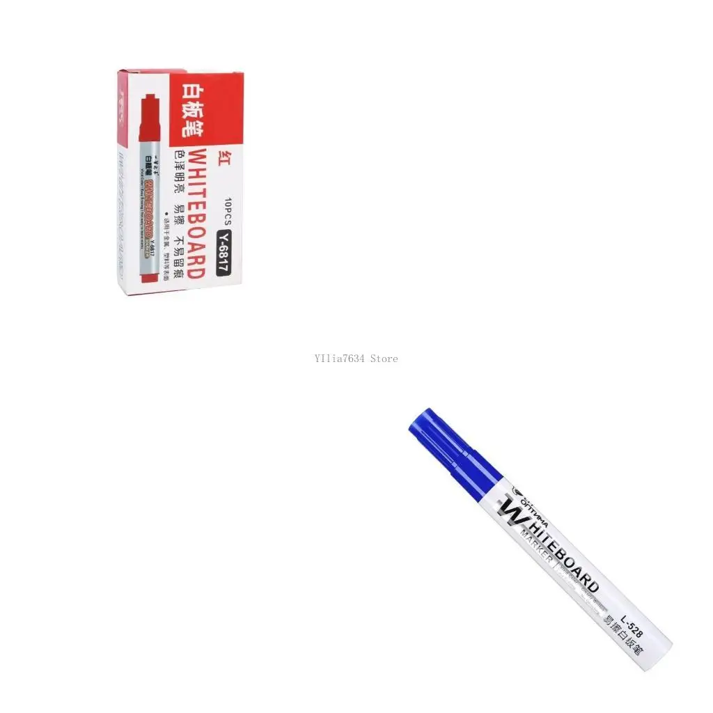 

10Pieces Whiteboard Marker Water Based Inks Quick Dry 2.0mm Erasable Marker for Office Whiteboard Calendar Refrigerator
