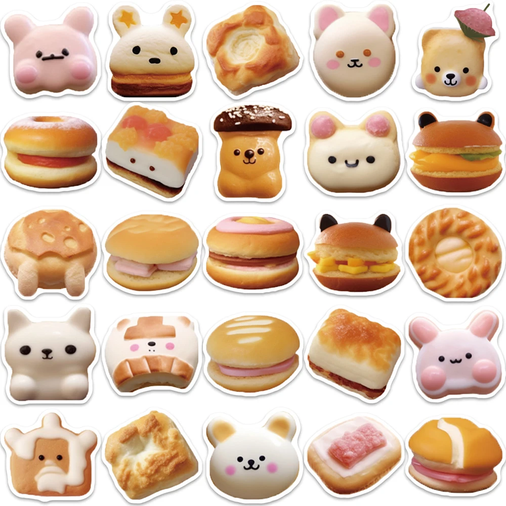 10/30/50pcs Kawaii Funny Animal Cookies Aesthetic Stickers Decals Laptop Scrapbook Suitcase Decoration Kids Classic Toy Sticker