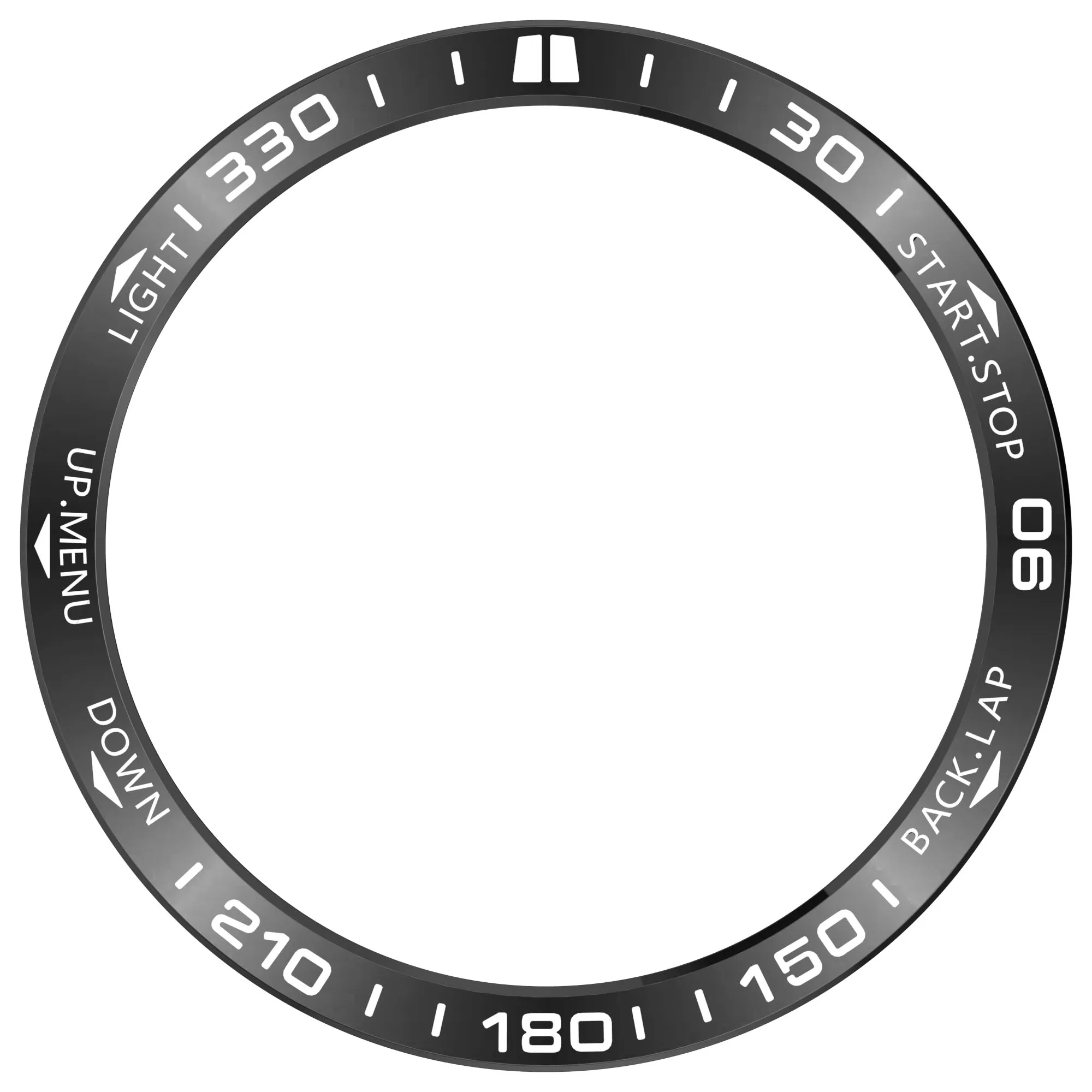 For Garmin Fenix 8 Solar 47mm Stainless Steel Bezel Scratch Resistant Protective Ring - Black+White