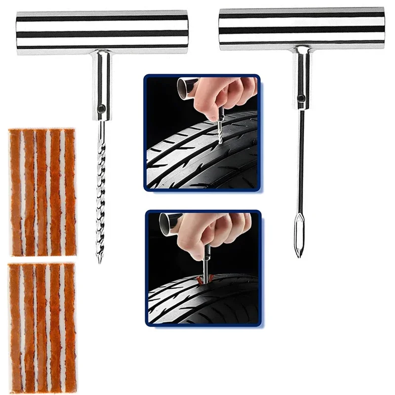 

Набор для ремонта шин, комплект заглушек, экстренный фотоэлемент, средние тяжелые струны, T-образная ручка и клей, набор из 6 шт.