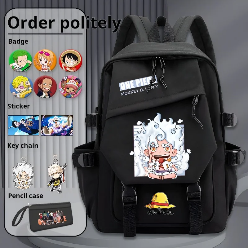 Animated One Piece Luffy schoolbag primary school junior high school male trend large capacity backpack children backpack gift