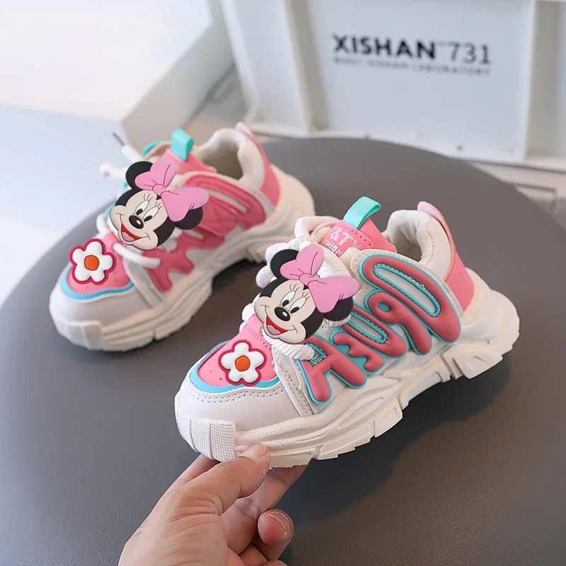 

Disney Girls Casual Shoes Boys Toddler Shoes Mickey Mouse Spring & Fall New Kids Sneakers Cartoon minnie Student Running Shoes