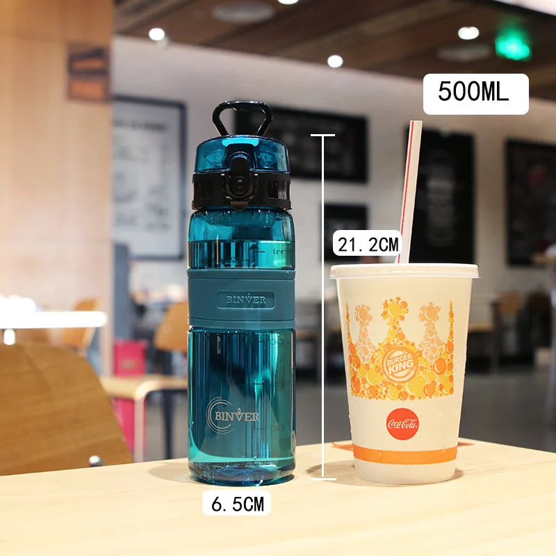 500ML Water Bottle Motivational Sport Water Bottle Leakproof Drinking Bottles Outdoor Travel Gym Fitness Jugs Kitchen Drinkware