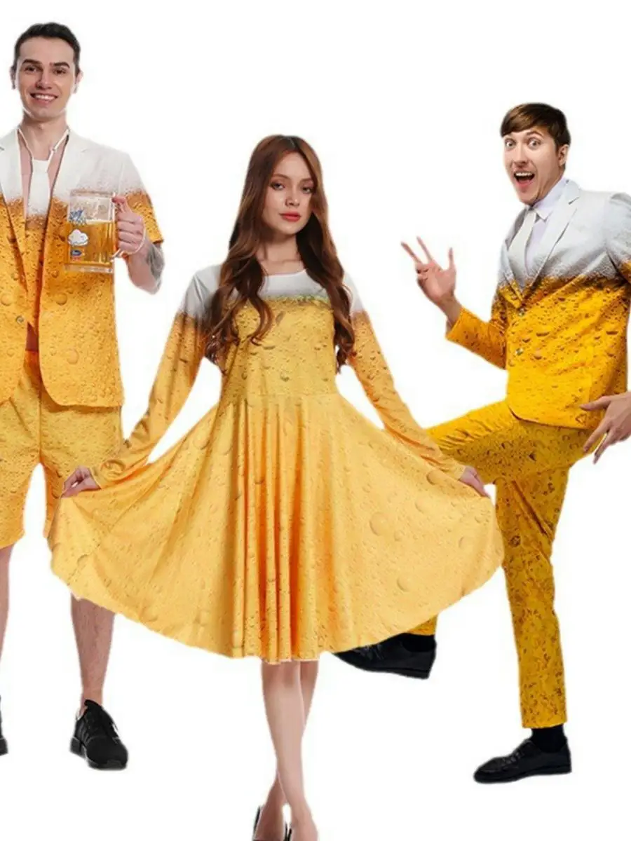 Męski strój karnawałowy piwny, kostium sceniczny, przebranie na Halloween, cosplay, tradycyjny chiński strój etniczny na występy sceniczne