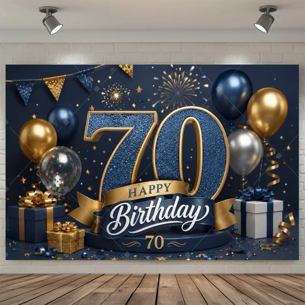 Sfondo per 70° Compleanno con  - Party Banner Gold recensione e prezzo
