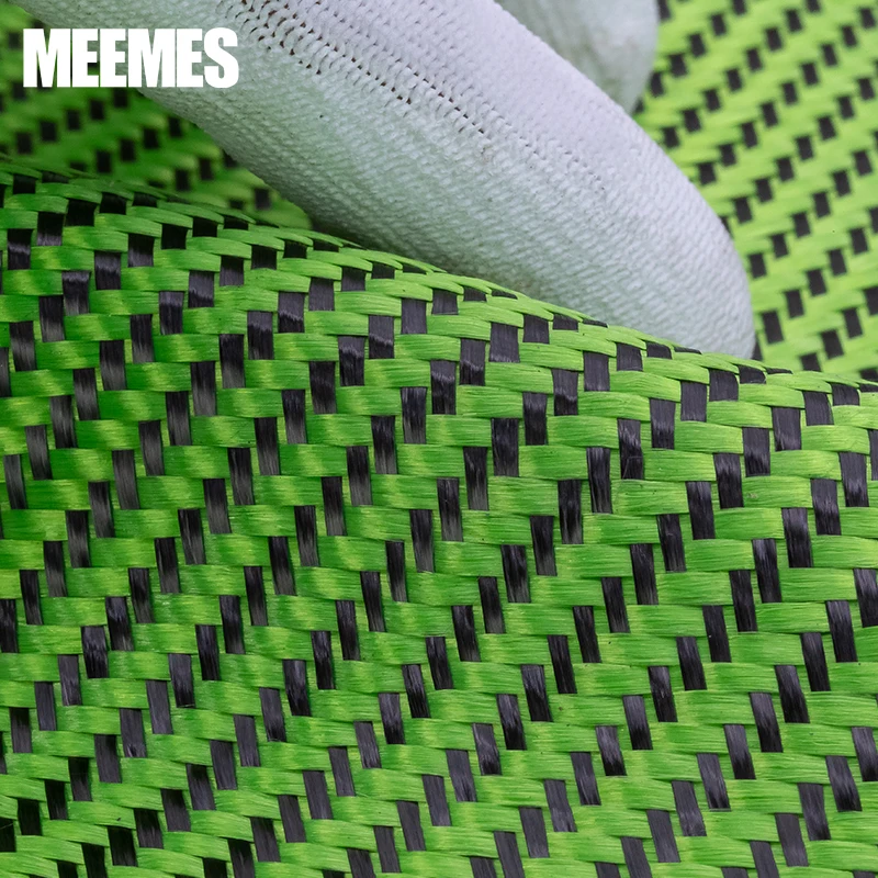 Carbon Fiber Fabric 3K Green Kevlar & Carbon Fiber Cloth Twill Weave Fibra De Carbono Kevlar Jacquard Lotes Use For DIY