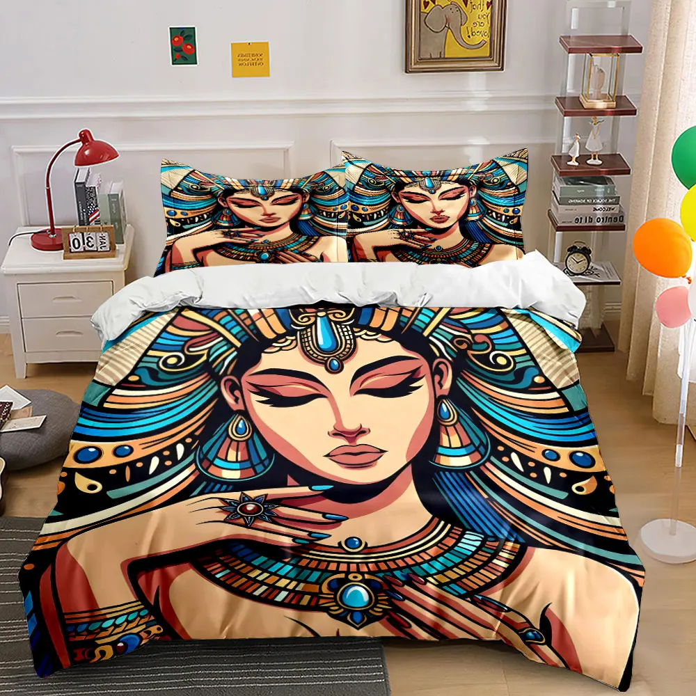 Artistic portrait of adorned woman Print Bedding Set 1 Duvet Cover 2 Pillowcases for Adult and Children Luxury Gift Full Size