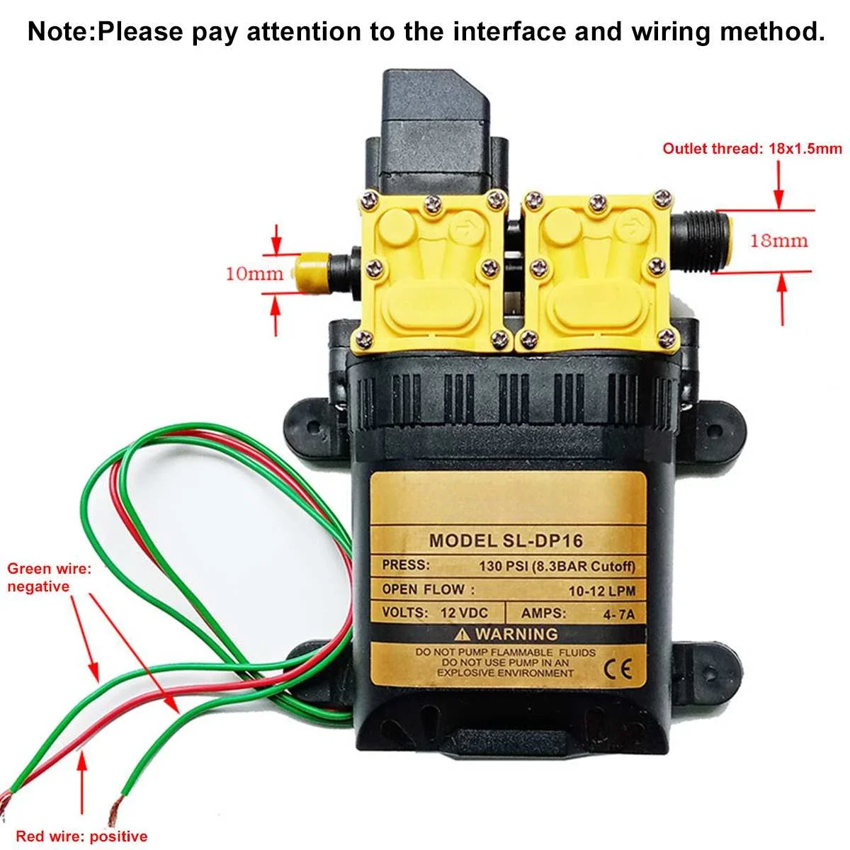 12v DC 130PSI 10-12Lmin pompa wodna rolnicza elektryczna pompa podwójna moc Micro wysokociśnieniowa membrana zraszacz wody myjni samochodowej