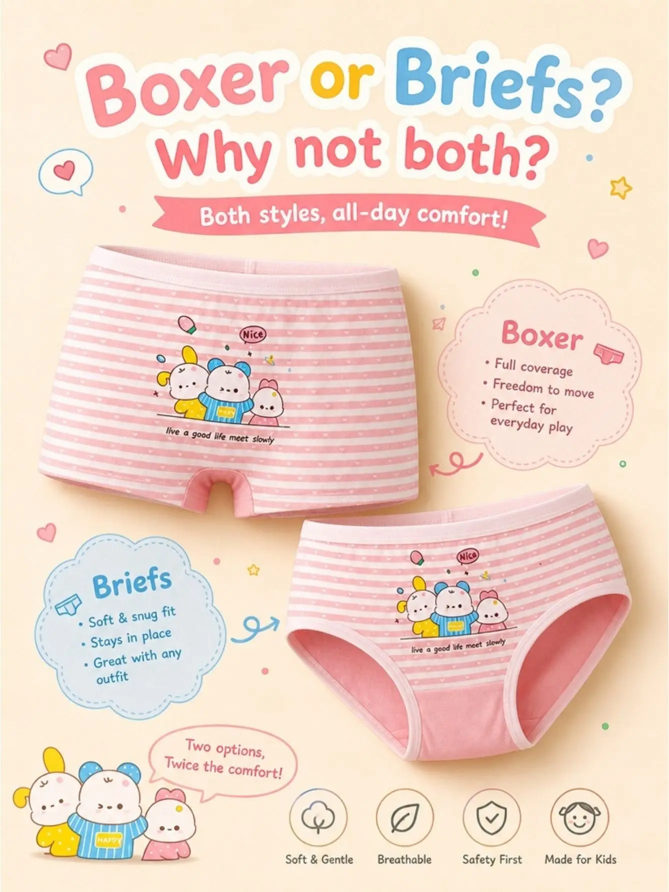 ZEKSAF 16 Pack Fashion Girls Briefs, Cute Bear Print Girls Underwears, Soft Quick-dry Toddler Underpanties, Perfect Gift for Kids