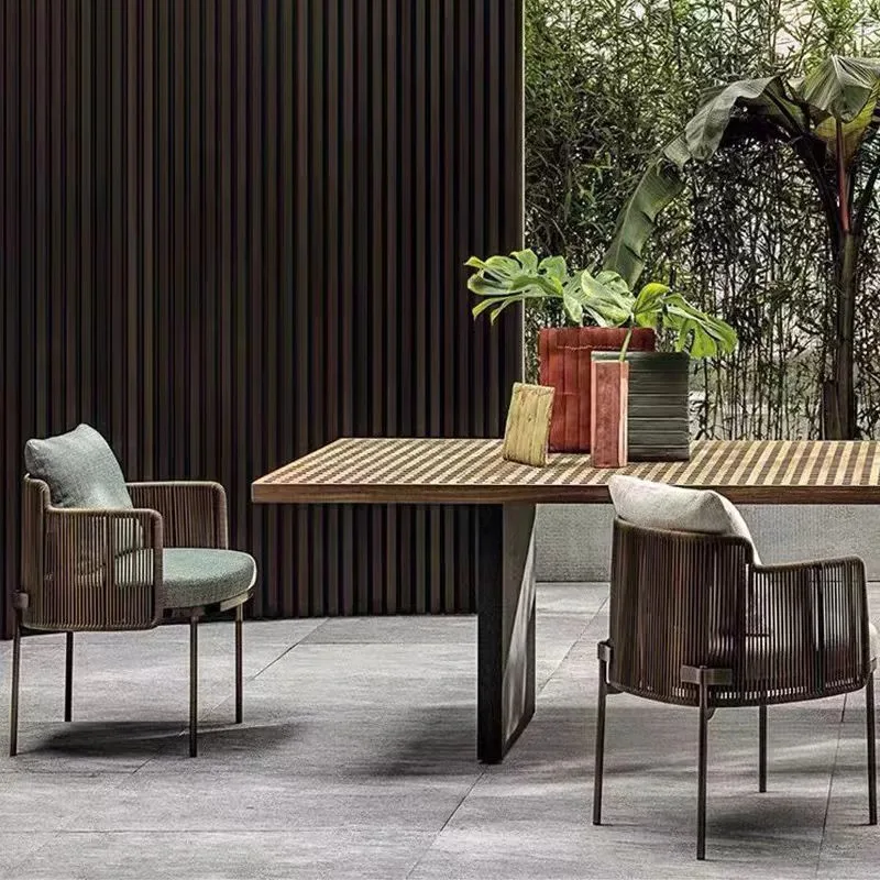 

Современные садовые стулья для гостиной, водонепроницаемые садовые стулья для кемпинга, лужайки, отеля, алюминиевая мебель для проживания в семье Садовый Стул MHSF