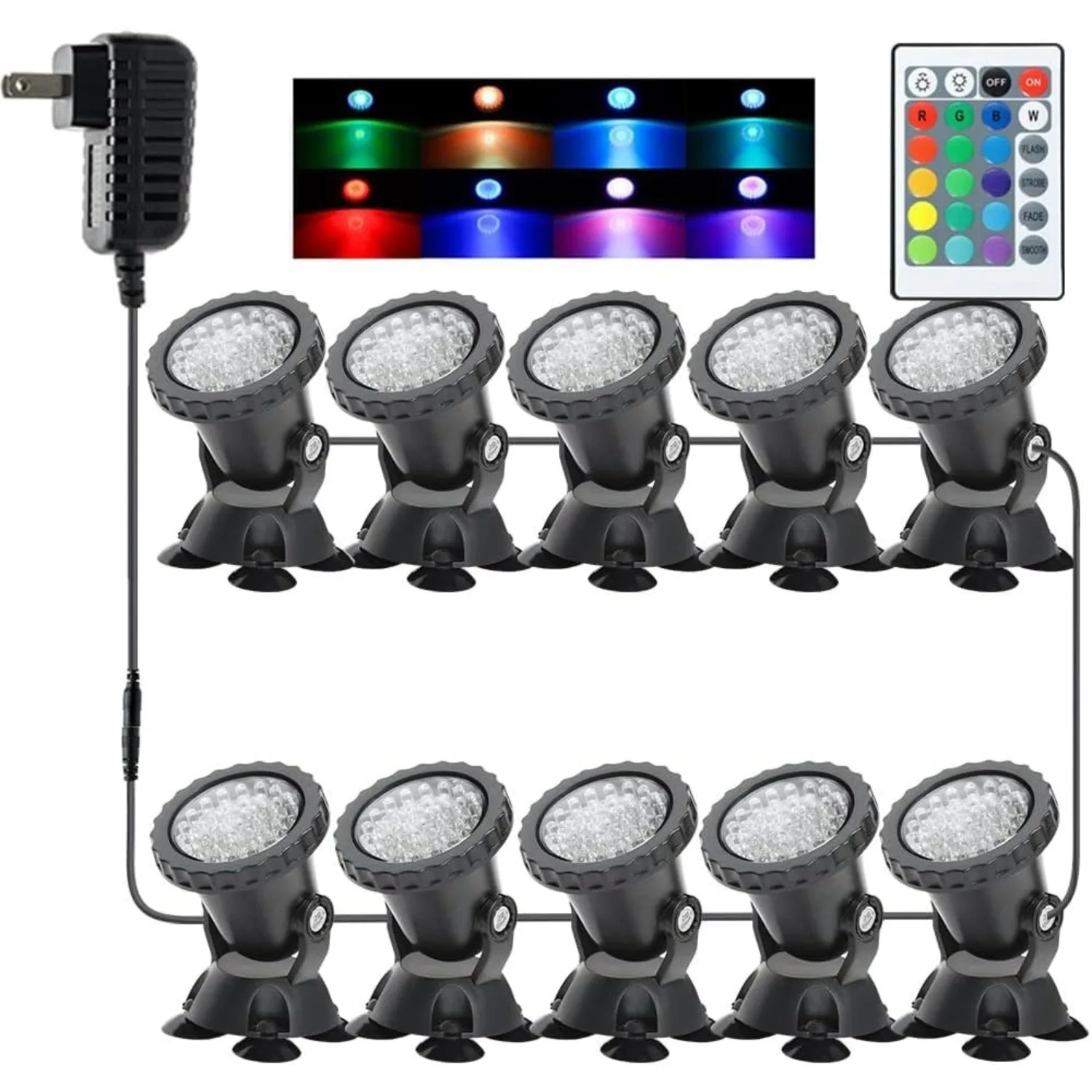 

Submersible Fountain Lights 16 Color 4 Mod Dimmable Underwater Colored Outdoor Spot Light IP68 Waterproof Spotlig