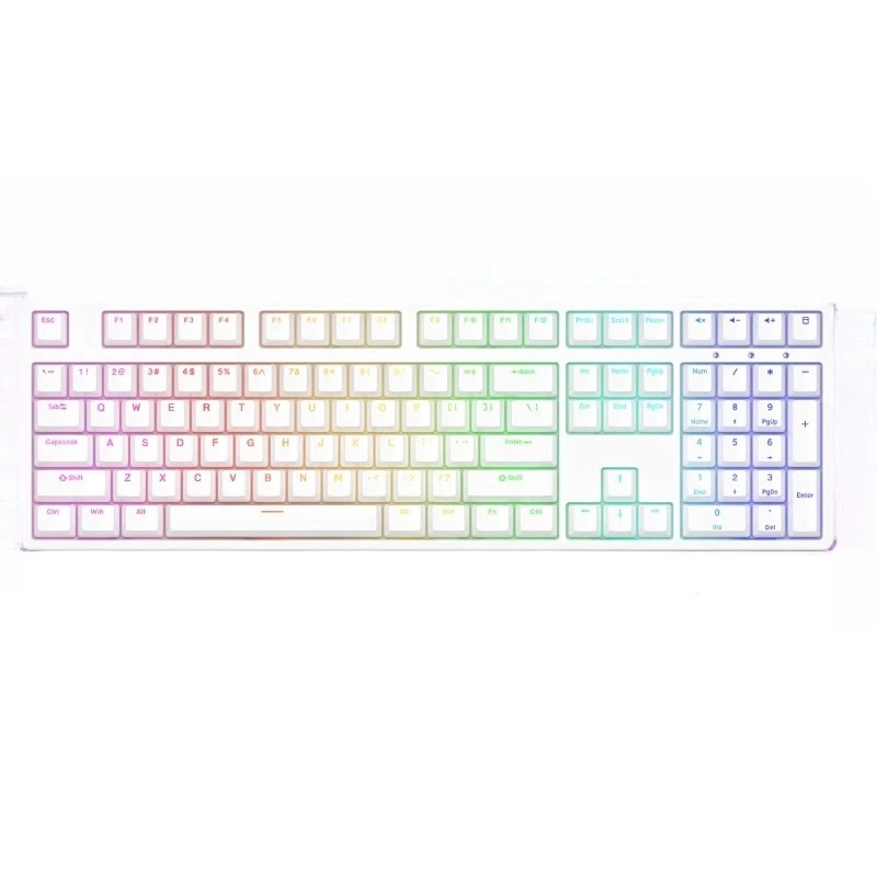 Ikbc Wired Mechanical Keyboard 108-Key Red Axis Switch Rgb Color Light Effect Symbol Ergonomic Abs Keycap Gaming office Keyboard