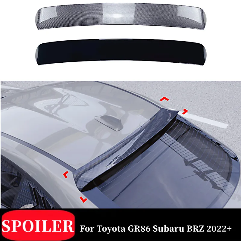 Gloss Black Carbon Look Rear Trunk Roof Spoiler Wings For Toyota GR86 Subaru BRZ 2022+ Rear Window Trim Car Accessories