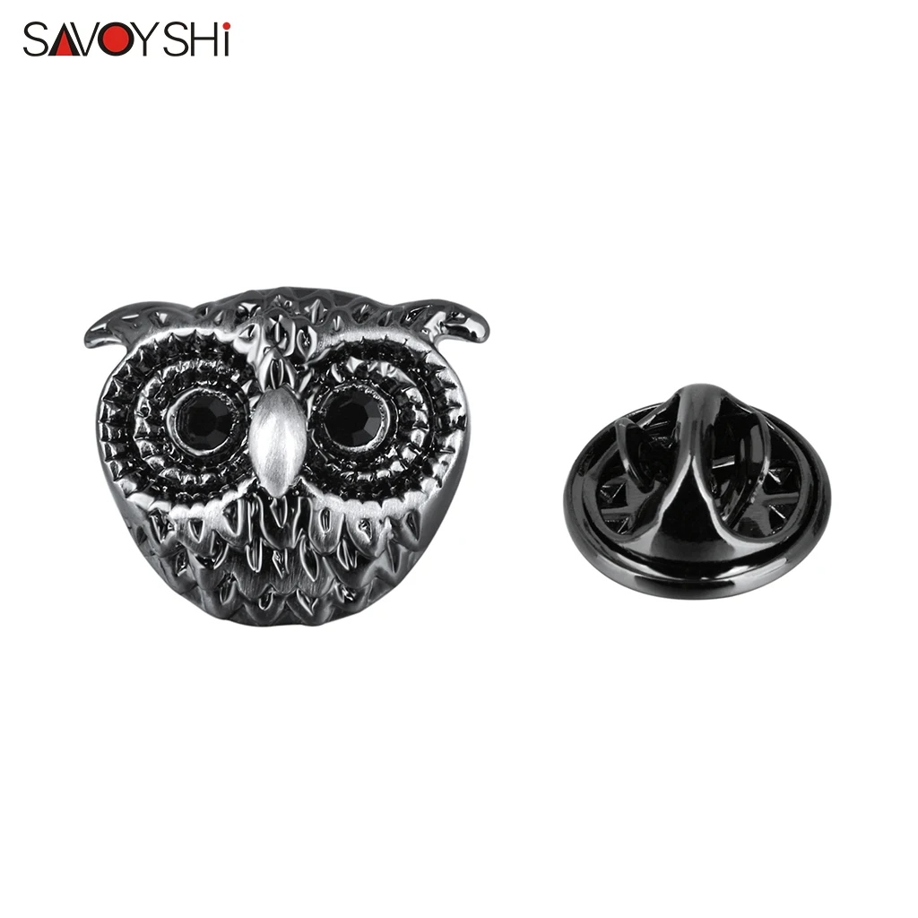 SAVOYSHI Auspicious Animals Owl Lapel Pin For Mens Suit Collar Exquisite Butterfly Buckle Badge Brooch Sweater Jacket Dress Bag