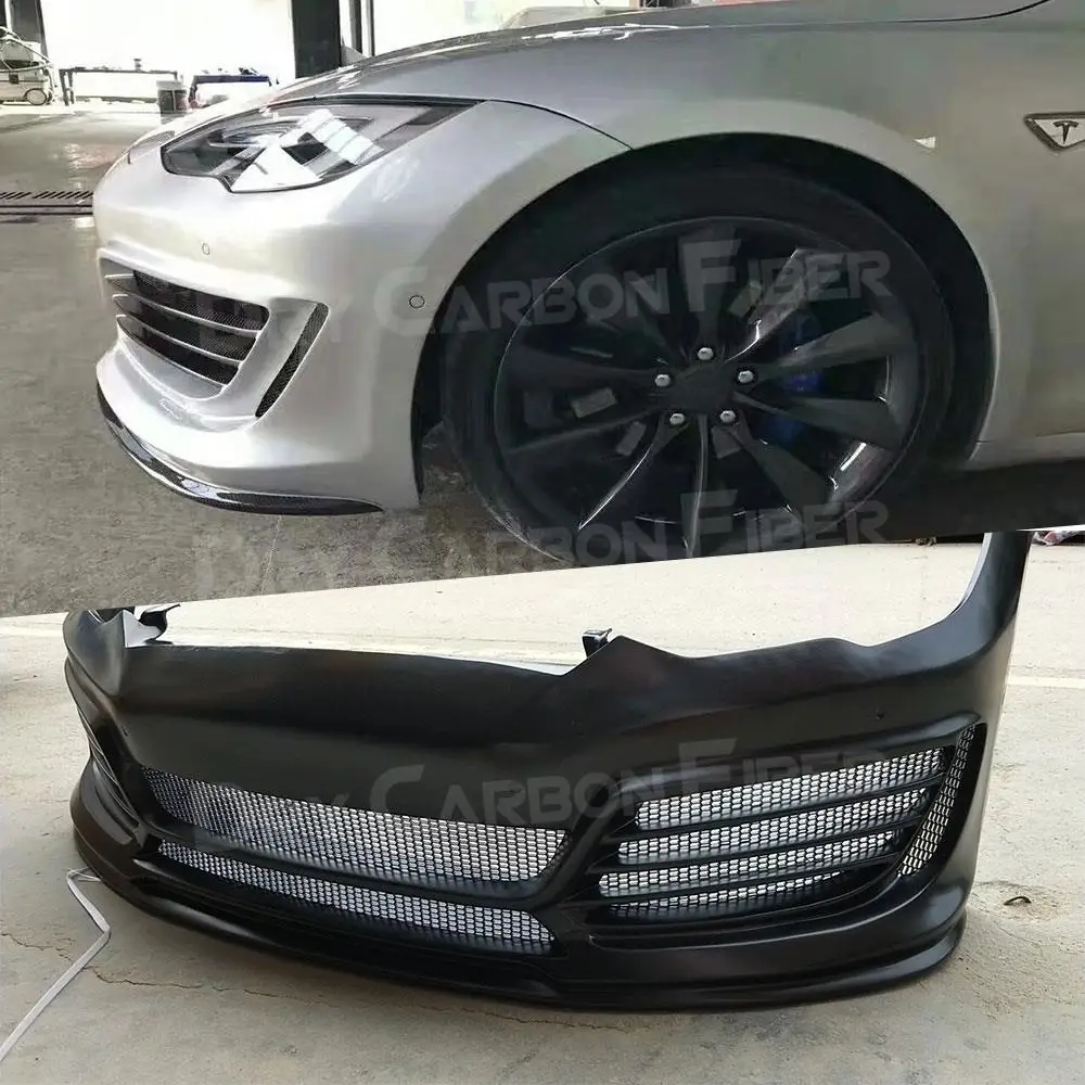

FRP unpainted Front Bumper for Tesla Model S Sedan 4 Door 2017-2019 Head Bumper Body Kit Car Styling