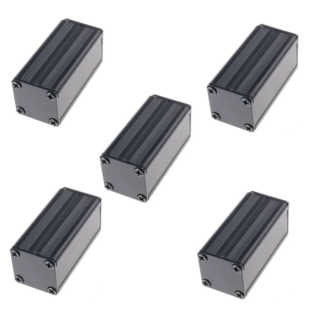 5pcs Extruded PCB Aluminum Box Black Enclosure Electronic Project DIY 50*25*25mm