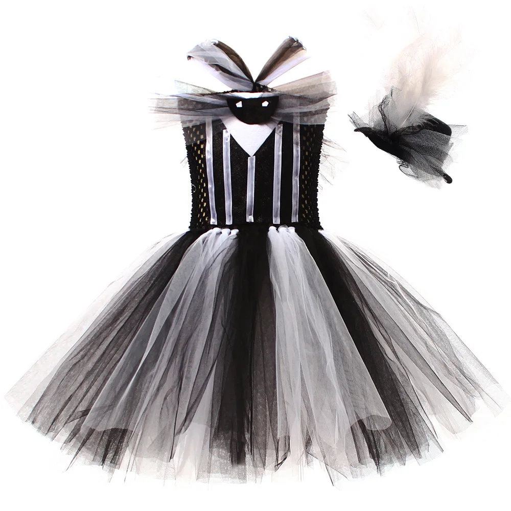 Jack Skellington Halloween Costume Baby Girl Nightmare Before Christmas Clothing Kids Cosplay Carnival Party Fancy Tutu Dress