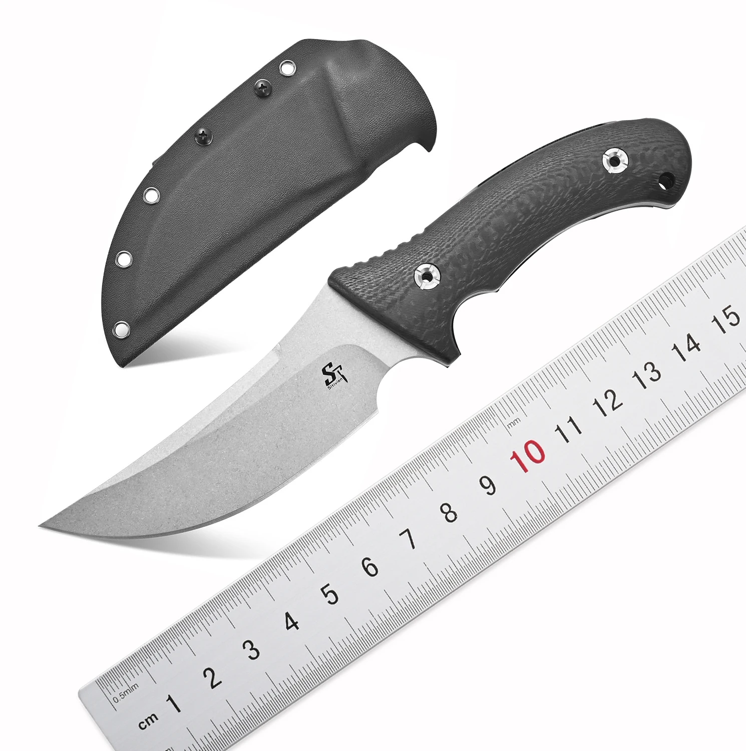 

Нож Sitivien ST31 с фиксированным лезвием N690, черное лезвие из камня, стальное лезвие G10, прямой нож с ручкой Full Tang EDC для кемпинга на открытом воздухе