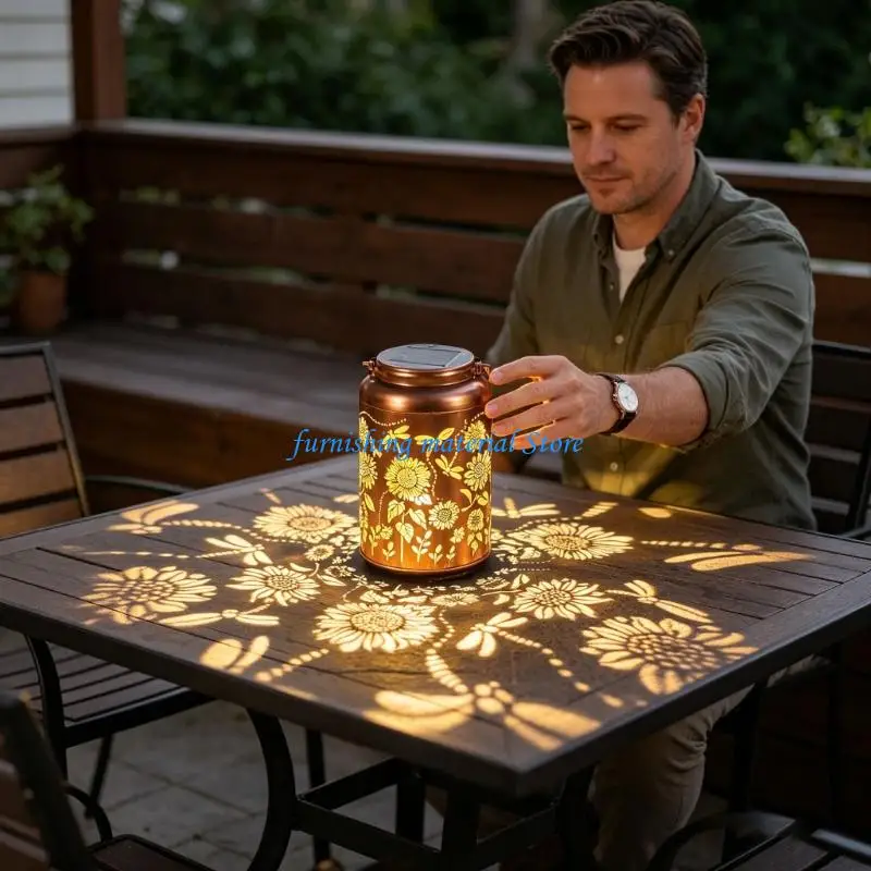 Y5GD Automatic Solar Powered Hanging Light Projection For Outdoor Use On Trees Deck Or Pergola