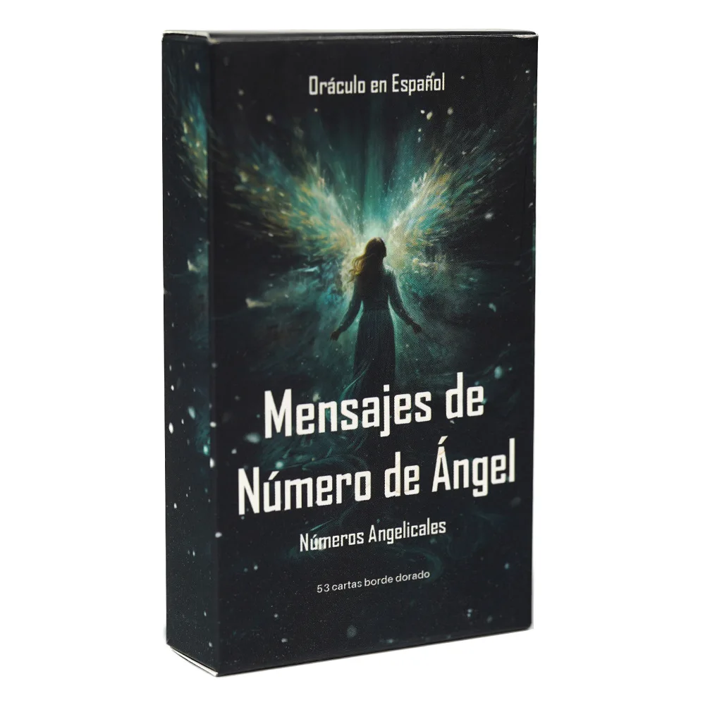 10.3*6cm Angel Number Messages Oracle Cards with Gilded Edges 53 Pcs Cards In Spanish Language