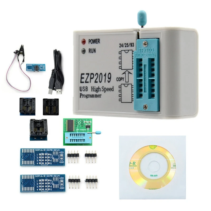 High Speed USB Programmer EZP2019 With 6 Sockets Support 24 25 26 93 EEPROM 25 Flash Bios Chip Support WIN7&WIN8 EZP2013