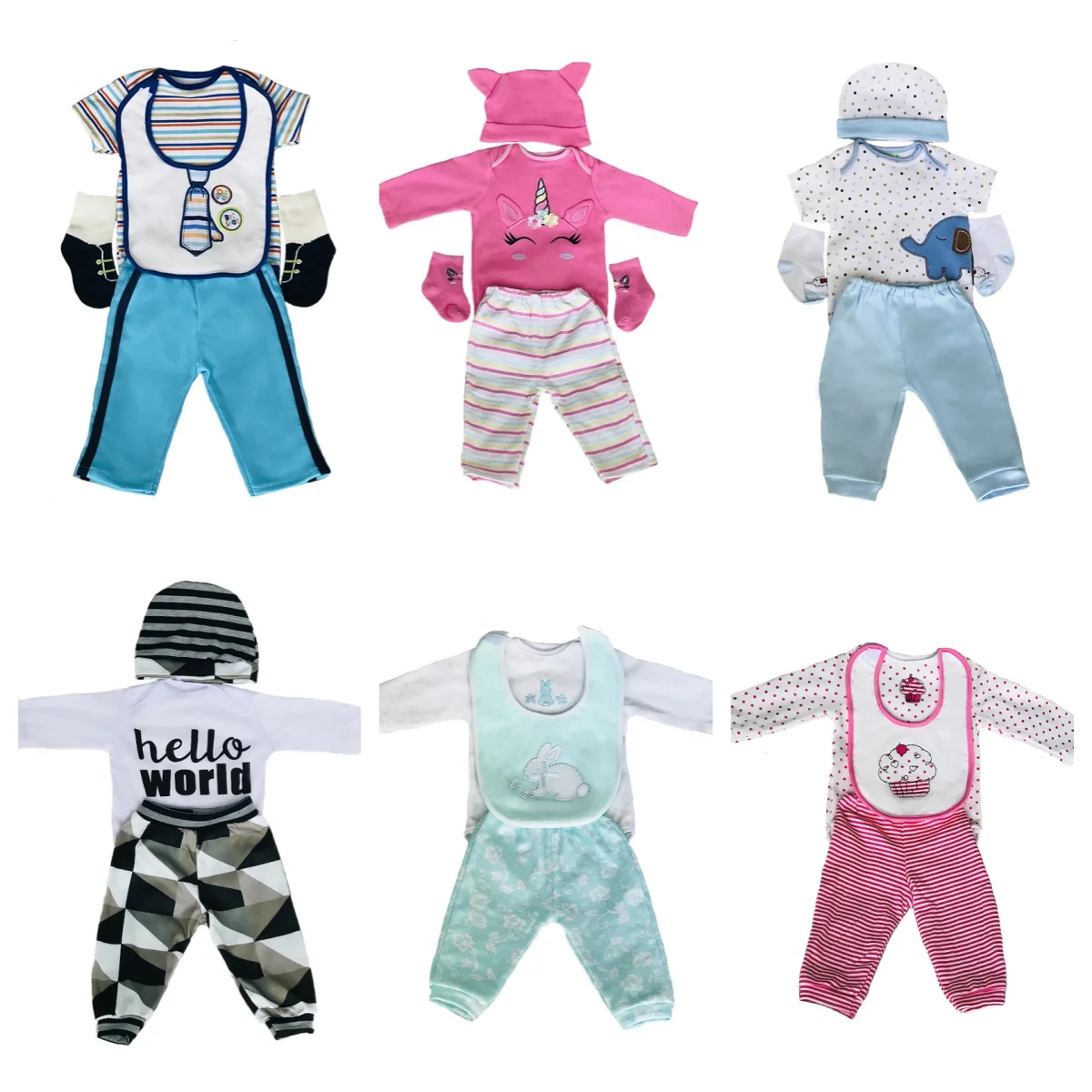 Attyi 3 in 1 Reborn Baby Doll Clothes for 18-20inch Silicone Reborn Baby Doll bebe reborn Outfits Suits