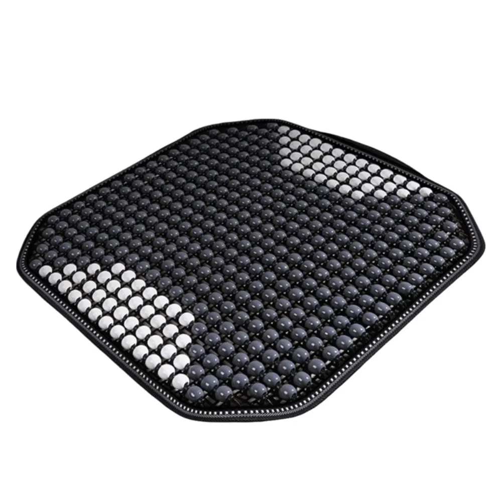 Breathable Summer Wooden Beads Seat Cushion Non-slip Base Wear-resistant Car Seat Pad Ventilated Square Cooling Chair Cushion