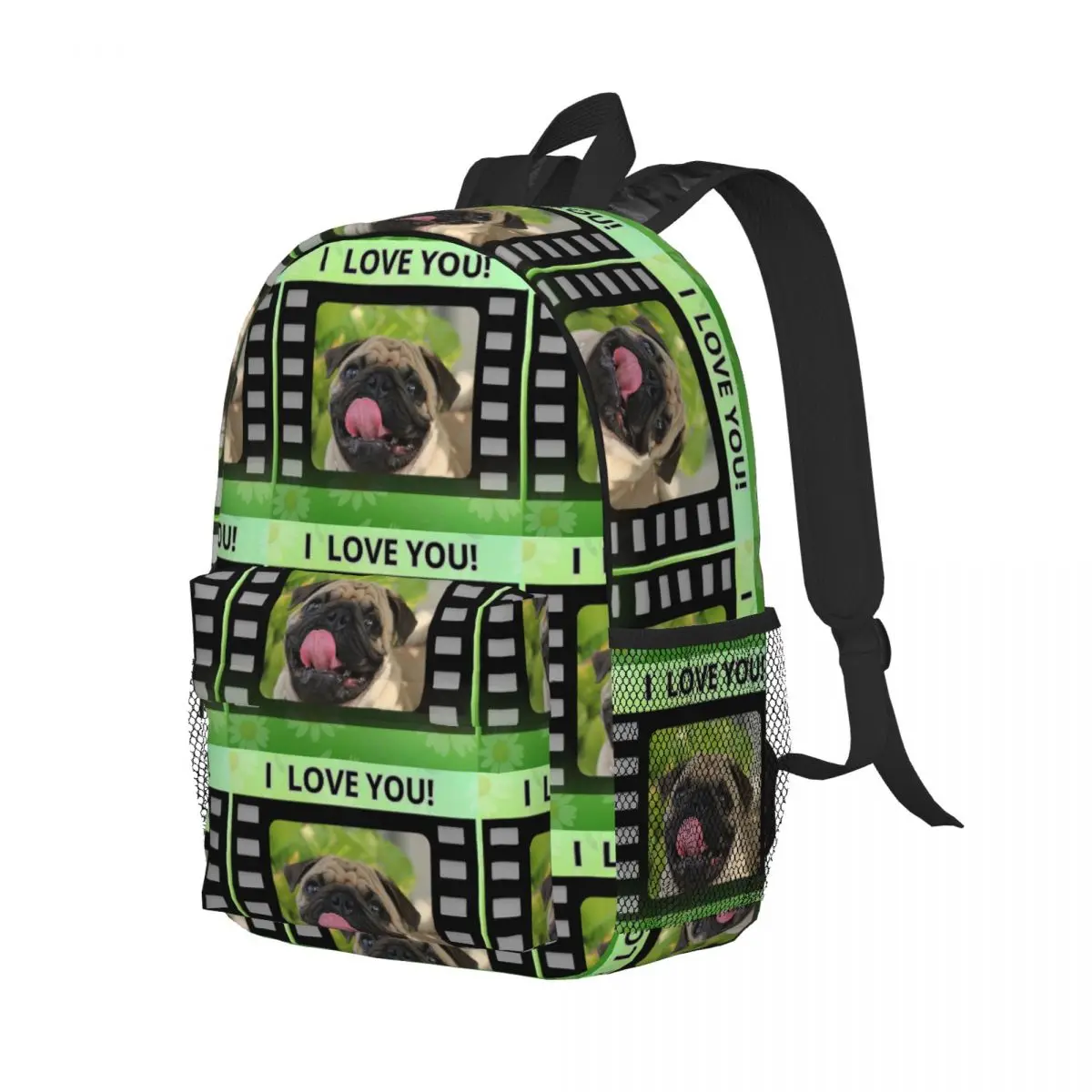 

Pug Dog Backpack Student Boys Girls BookBag Children School Bag Computer Shoulder Bags for Men Women