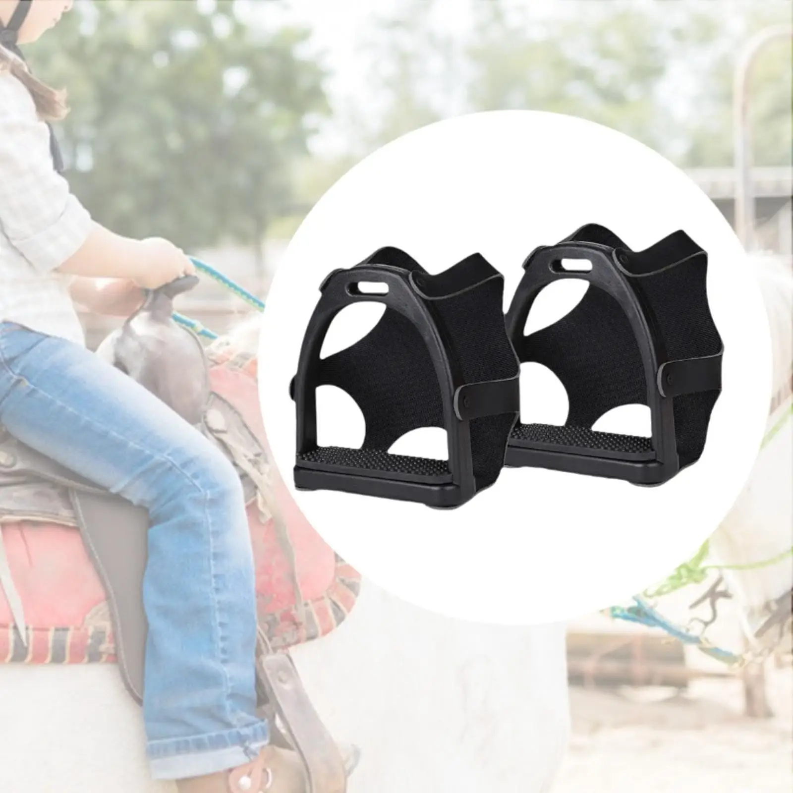 2 Pieces Horse Riding Stirrups Anti Slip Foot Support Horse Saddle Stirrups Equestrian Stirrups for Adults Equestrian Sports