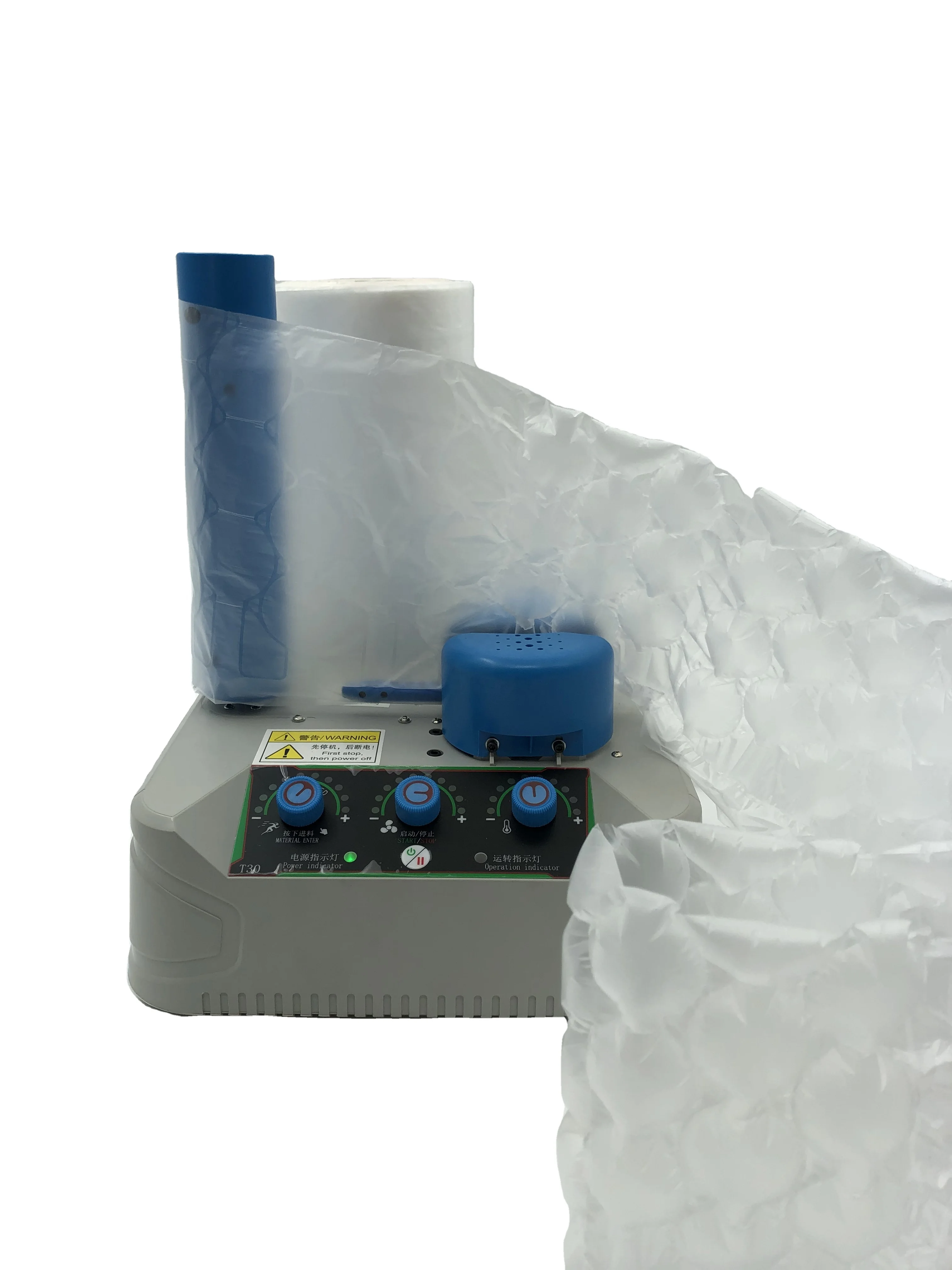 High-Speed 10 M/min Gass Pillow Maker Fast Heating Air Filing Inflator 220V Speedy Air Cushion Machine for Beverage Food Tobacco